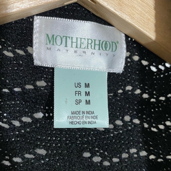 Motherhood black sleeveless open front long maternity sweater cardigan  size M - Picture 2 of 6
